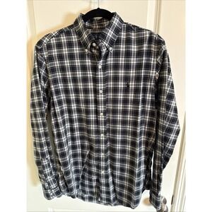 Ralph Lauren Classic Fit Me S Black & White Checked Long Sleeve Sz Medium